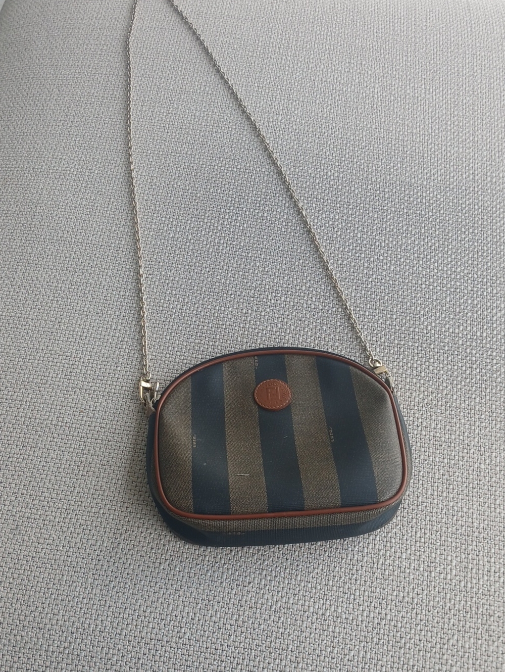 Fendi   Brown Striped Crossbody Bag
